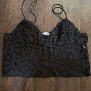 EUC Black Lace Free People Bralette Size Small